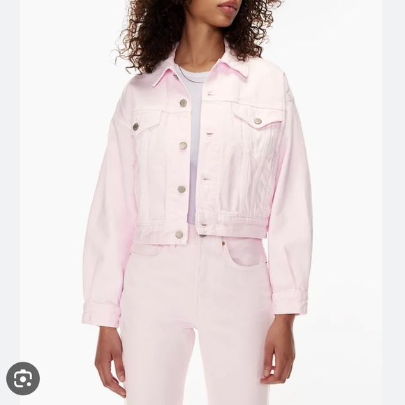 Denim Forum Pink Denim Jacket (The Bessie) SIZE M - Picture 2 of 2